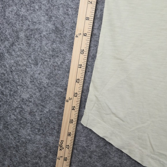 Buck Mason T-Shirt Men's M Pale Sand Curved Hem Short Sleeve Minimal Modern Flaw - Picture 8 of 10